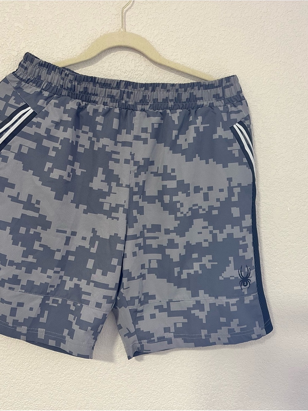 Spyder Gray Digital Camo Athletic Shorts
